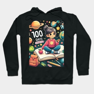 100 Days Smarter 100th Day Of School Astronaut Space Hoodie